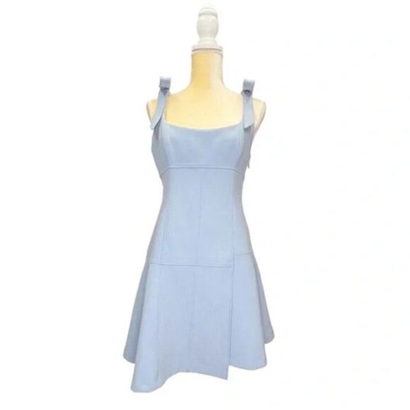 Cinq a Sept Jeanette Tie Shoulder Fit & Flare Mini Dress Dress Blue Size 8 NWT - Picture 2 of 6